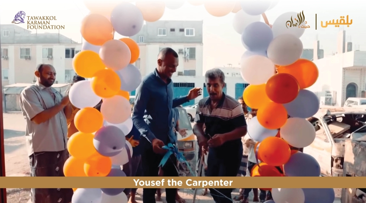 Tawakkol Karman Foundation supports worker with disability in Aden by providing furniture workshop